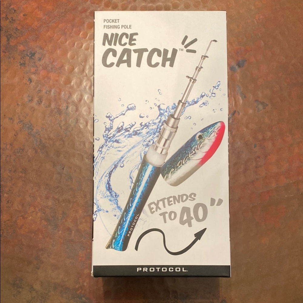 Nice Catch Pocket Fishing Pole - Blue and Silver
